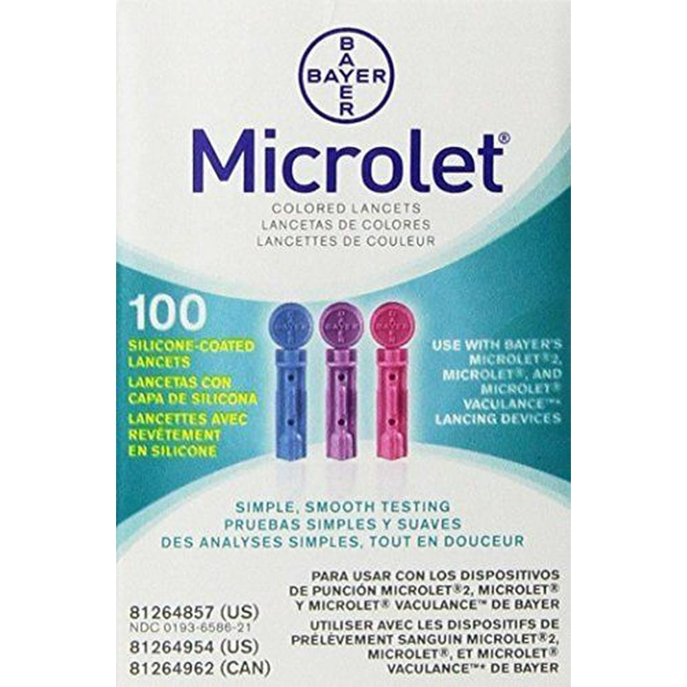 Microlet Colored Lancets 100 Count Each