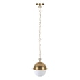thumbnail image 1 of Henn&Hart 9.13" Brass/White Milk Metal/Glass Pendant, 1 of 9
