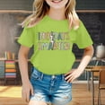 thumbnail image 2 of FhsagQ le 7 Juillet Mode Enfants Décontractée Imprimé Col Rond Ample Manches Courtes T-Shirt Haut Fille Printemps le 7 Juillet T-Shirts Taille 8 Pâques Petites Filles Chemises Taille 5/6 Vert Clair 6-7 Ans, 2 of 4