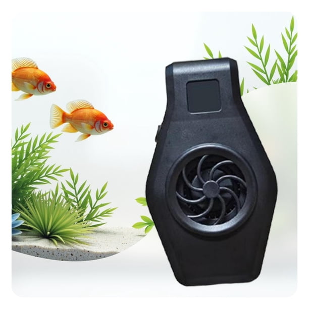 Mini enfriador de acuario, silencioso, con velocidad ajustable, ventilador de refrigeración para acuarios, reptiles, carpas, hogar, agua dulce, gatos. negro