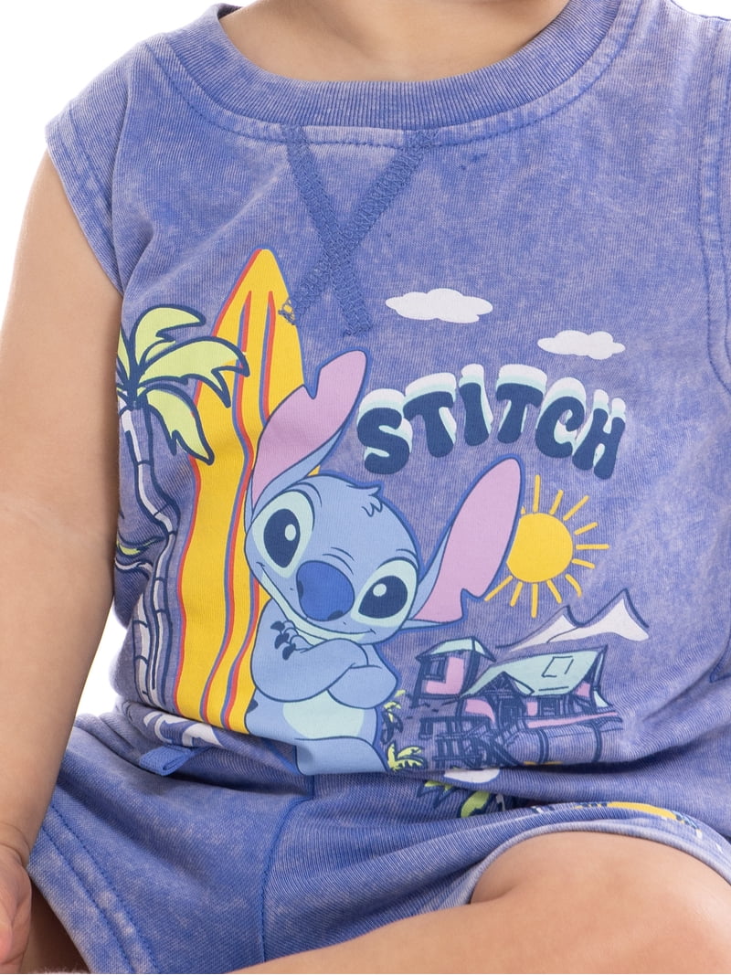 todayful　Sleeveless Stitch Shirts Disney Stitch Baby Boys Sleeveless Graphic Tank Top and Shorts Set