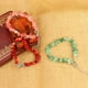 thumbnail image 3 of Nvzi Pulsera de cuentas hecha a mano, adecuada, pulsera ajustable de cristal de piedra natural vintage (azul), 3 of 5