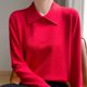 thumbnail image 4 of Suéter de cuello redondo para mujer, moda informal, cuello redondo, color sólido, base suelta, suéter de punto, blusa de poliéster para mujer, 4 of 6