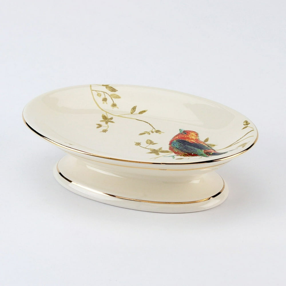 Gilded Birds Soap Dish Ivory