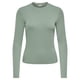 thumbnail image 1 of ONLY Camiseta de manga larga para mujer - ONLRILEY O-NECK TOP, manga larga, cuello redondo, algodón elástico Verde claro S (Small), 1 of 3