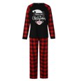 thumbnail image 1 of Diconna Christmas Parent Child Plaid Pajamas Set 2022 Letters Print Long Sleeve Tops with Pants Homewear Suits, 1 of 9