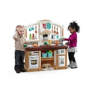 Step2 Lifestyle Custom Brown and White Kitchen includes 20 Piece Plastic Kitchen Playset