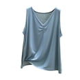 thumbnail image 2 of Timegard Tank Tops for Women Summer Pajamas Loose Soft Loungewear V Neck Ruched Sleeveless Tee Tops, 2 of 6