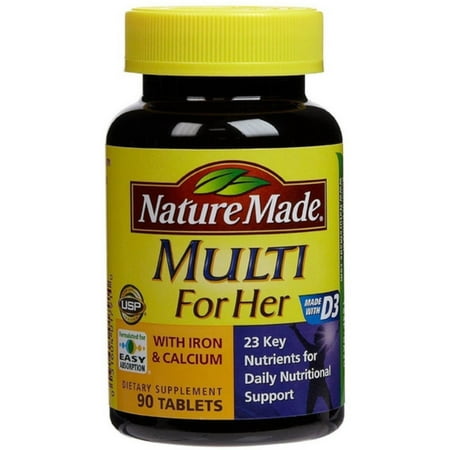Nature Made Multi For Her with Iron & Calcium 90 ea (Pack of 2)