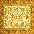 thumbnail image 1 of Ahgly Company Machine Washable Indoor Square Abstract Yellow Modern Area Rugs, 4' Square, 1 of 4