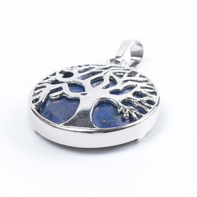 Colliers Pendentifs en Pierre Précieuse Ronde Naturelle Kabbalah Arbre de Vie
