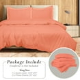 thumbnail image 3 of ROYALE LINENS Coral Duvet Cover King Size - Soft King Duvet Cover Set - 3 Piece Double Brushed King Duvet Covers with Zipper Closure, 1 King Duvet Cover 104x90 inches and 2 Pillow Shams (King, Coral), 3 of 8
