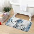 thumbnail image 3 of Rustic Farmhouse Bath Mat, Farm Blue Daisy Floral Flowers Butterfly Country Wooden Bath Rug for Bathroom, Grey White Bath Mat Soft Non Slip Bath Rugs, 17X29IN, 3 of 6
