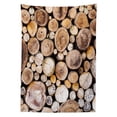 thumbnail image 3 of Ambesonne Rustic Tablecloth Rectangular Table Cover, Wooden Logs Oak Tree, 52"x70", Pale Sand Brown, 3 of 4