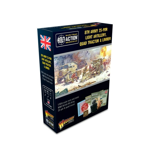 Warlord Games, Bolt action British 8th Army 25pdr and Quad Tractor, Wargaming Miniatures …