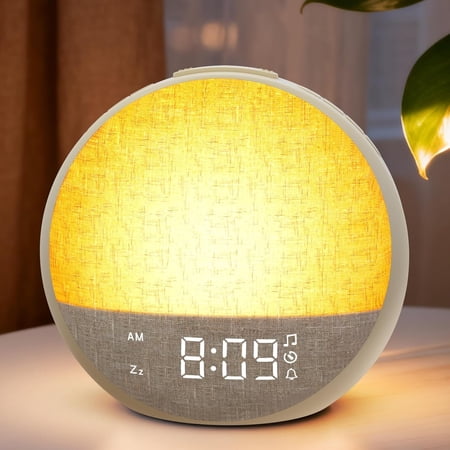 Sunrise Wake Up Alarm Clock White Noise Machine With Night Light Sleep Aid Lamp