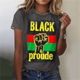 thumbnail image 2 of Penkiiy Black History Month Shirts for Women Women's Black Month Printed Round Neck Short Sleeve T-shirt Top S Multicolor, 2 of 5