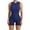 Navy, variant on OSOLU Women Seamless Solid Color Jumpsuits Back Cutout Bodycon Yoga Rompers Navy L