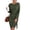Army Green, variant on Womens Ribbed Knit Dress Long Lantern Sleeve Fall Bodycon Dress Crewneck Tie Waist Sweater Belted Dresses