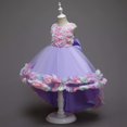 thumbnail image 3 of Girl Rose Ruffle Tiered Tutu Gown Flower Girl‘s Sleeveless Lace Princess Dresses with Long Hem Party Ball Tulle Pageant Gowns for Wedding, Birthday, Christmas - 3-10T, 3 of 5