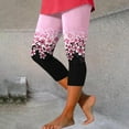 thumbnail image 1 of Purple Capri Pants for Women's Simple Conventional Printing Breast Cancer Awareness Pants, 1 of 4