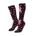 thumbnail image 2 of Womens Breast Cancer Ribbon Dragonfly Knee High Socks Comfy Thermal Boot Long Socks, 2 of 7