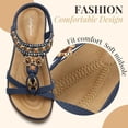 thumbnail image 4 of Sandalia Littleplum azul con soporte de arco, estilo bohemio, plana, talla 7, 4 of 7