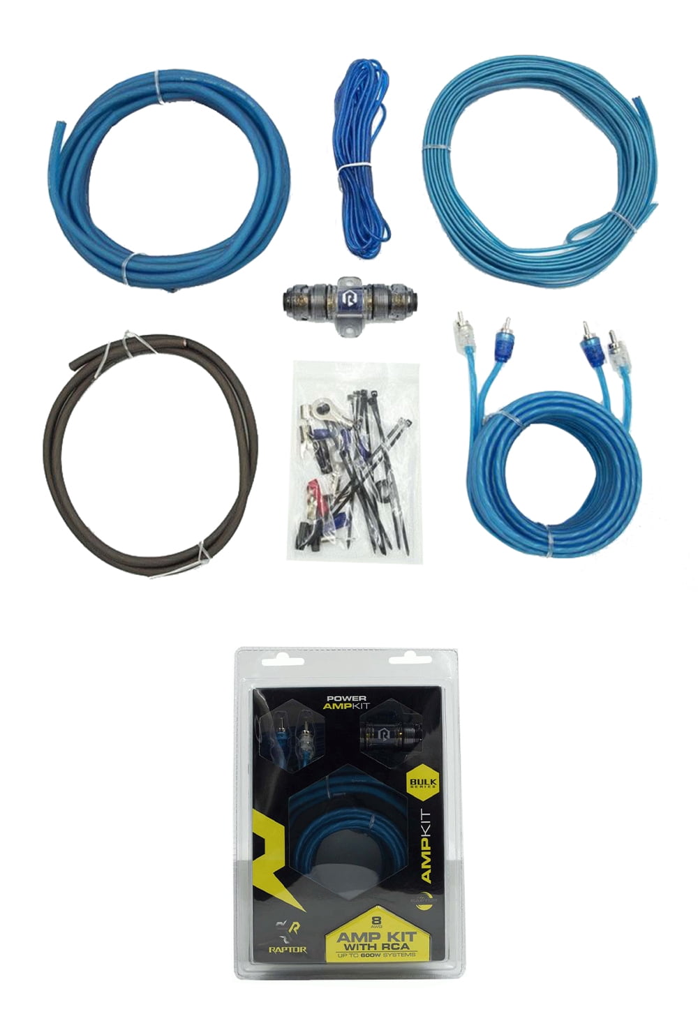 8 Gauge Amp Wire Kit Amplifier Install Wiring AWG Cable Raptor R2AK8