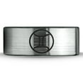 thumbnail image 2 of Tungsten Horoscope Gemini Band Ring 8mm Men Women Comfort Fit Brushed Gray Flat Cut Black Polished Size 12, 2 of 4