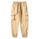 thumbnail image 4 of Pantalones largos estilo cargo para hombre, informales, holgados, con bolsillos y cordón, para ejercicio al aire libre, de poliéster., 4 of 8