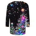 thumbnail image 5 of SELONE Christmas Shirts for Women Santa 3/4 Sleeve Xmas Pullover Tops Christmas Tree Tees Blouses Christmas Themed Clothing Christmas Outfits Ideas Holiday Attire Party Collection Blue M, 5 of 5