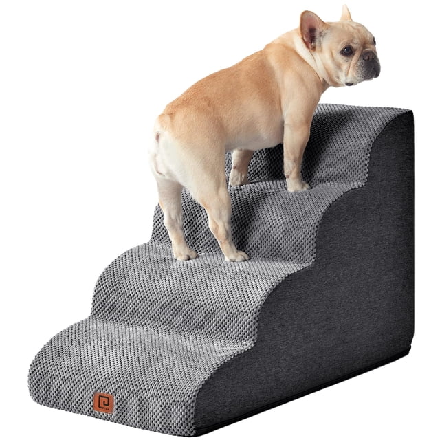Rampa curva EHEYCIGA para perros, para camas altas, 50 cm, 4 peldaños