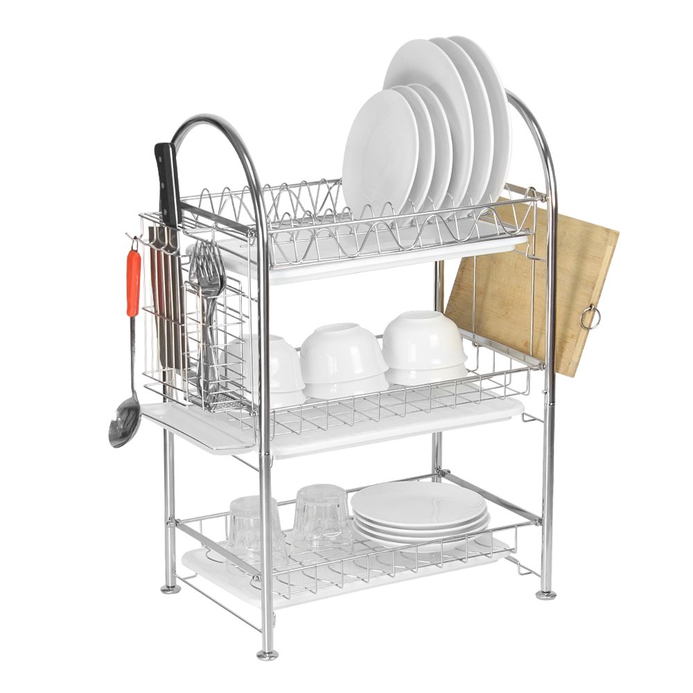 Dish Rack 3Tier Stainless Steel Dish Drainer Rack, Free Shipping