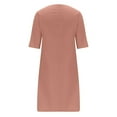thumbnail image 4 of Aboser Dressy Casual Midi Dresses for Women Business Work Tunic Dress Casual Cotton Linen Dresses Knee Length T-Shirt Dress, 4 of 6