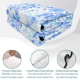 thumbnail image 4 of Full Quilt Set 78''x90'', Blue Flowers Lightweight Summer Bedspread Coverlet Set with 2 Pillow Shams, Watercolor Summer Botanical Floral Breathable All Season Quilt Bedding for Bedroom/Guest Room, 4 of 9