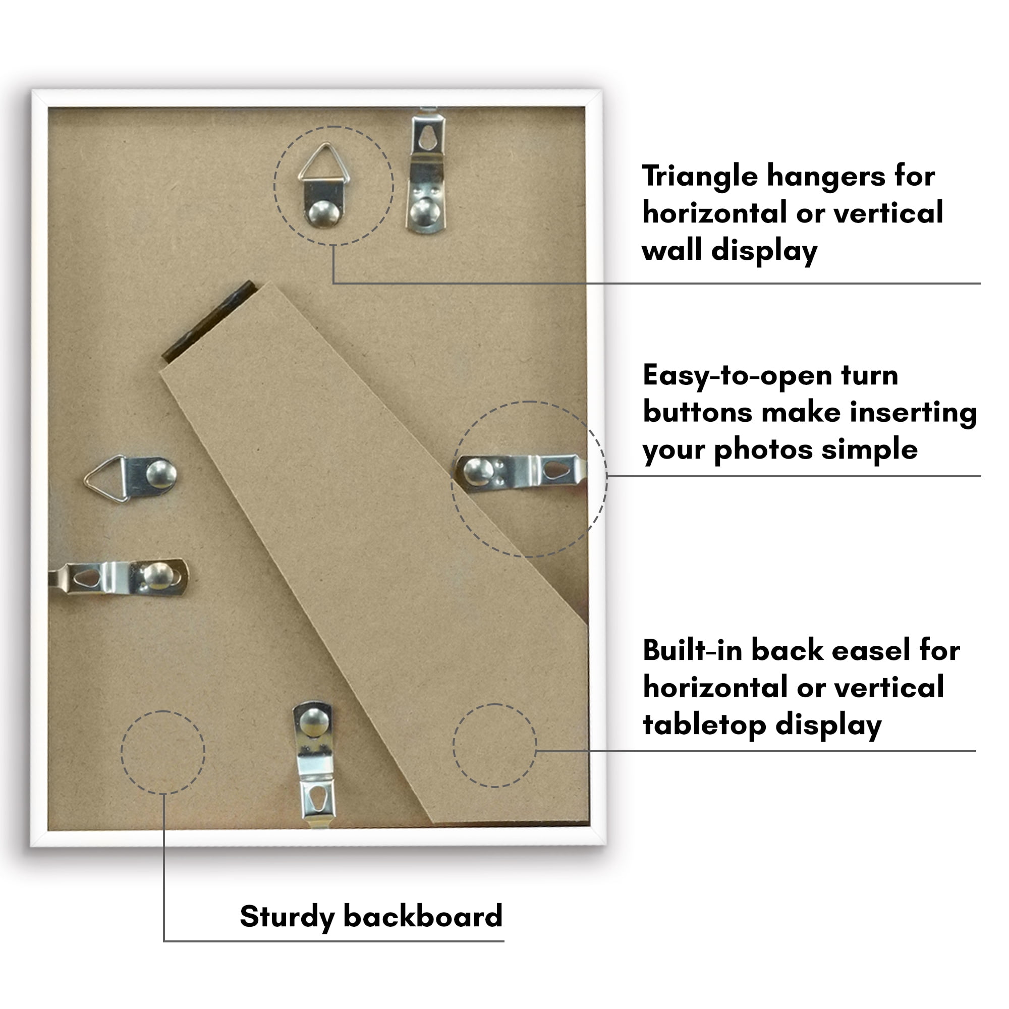 Americanflat 5x7 Picture Frame with Shatter-Resistant Glass with 4x6 Mat Display Photo Streamline - White