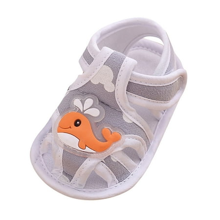 

KaLI_store Baby Sandals Summer Shoes Baby Boys Girls Summer Sandals Lightweight Non slip Rubber Sole Breathable Toddler Outdoor Beach Open Toe First Walker Shoes Grey