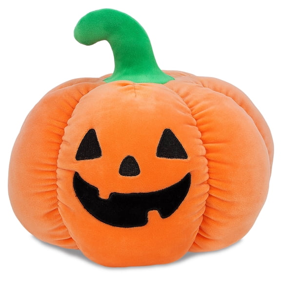 DolliBu Jack-O-Lantern Snug-Mooshies Plush Toy - Soft Halloween Pumpkin Stuffed Toy for Girls and Boys, Cute Festive Plush Doll Friend to Play, Squeeze, Soothe Stress and Cuddle - 10 Inches