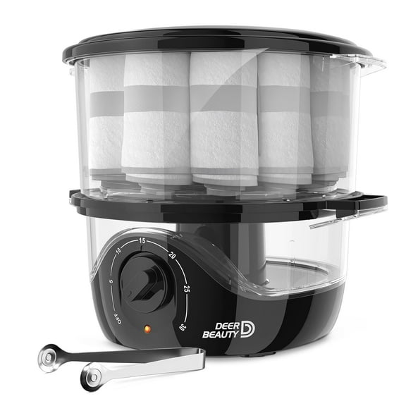 Hot Towel Steamer, Hot Towel Warmer with Auto Dry Burn Protection & Quickly Heating in 10S for Salon, Facials, Spa, Massage (Black)