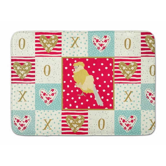 French Curly Canary Love Machine Washable Memory Foam Mat Red