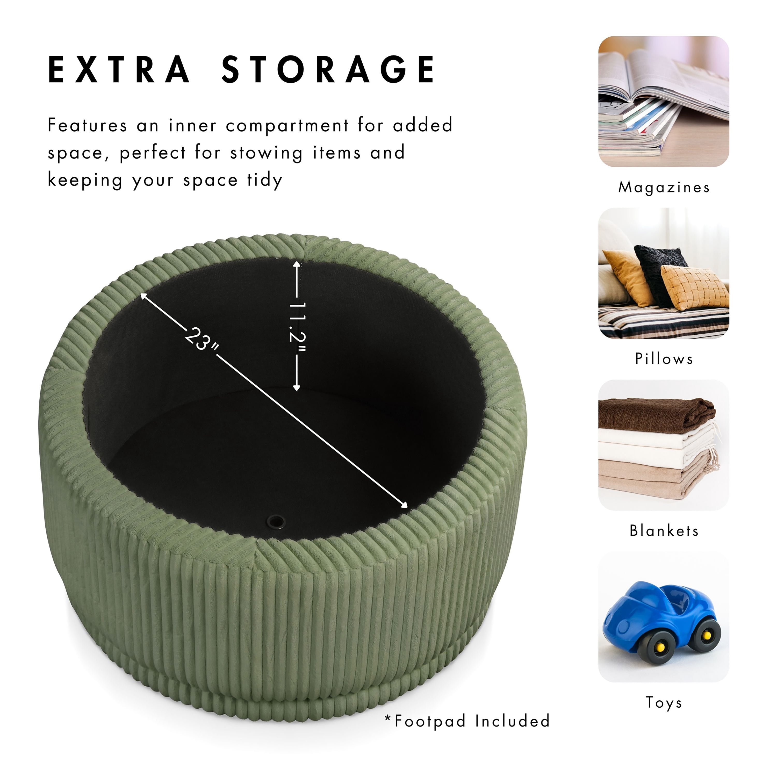 Furniture of America Cheri Modern Chenille Flip Top Storage Ottoman, Pink