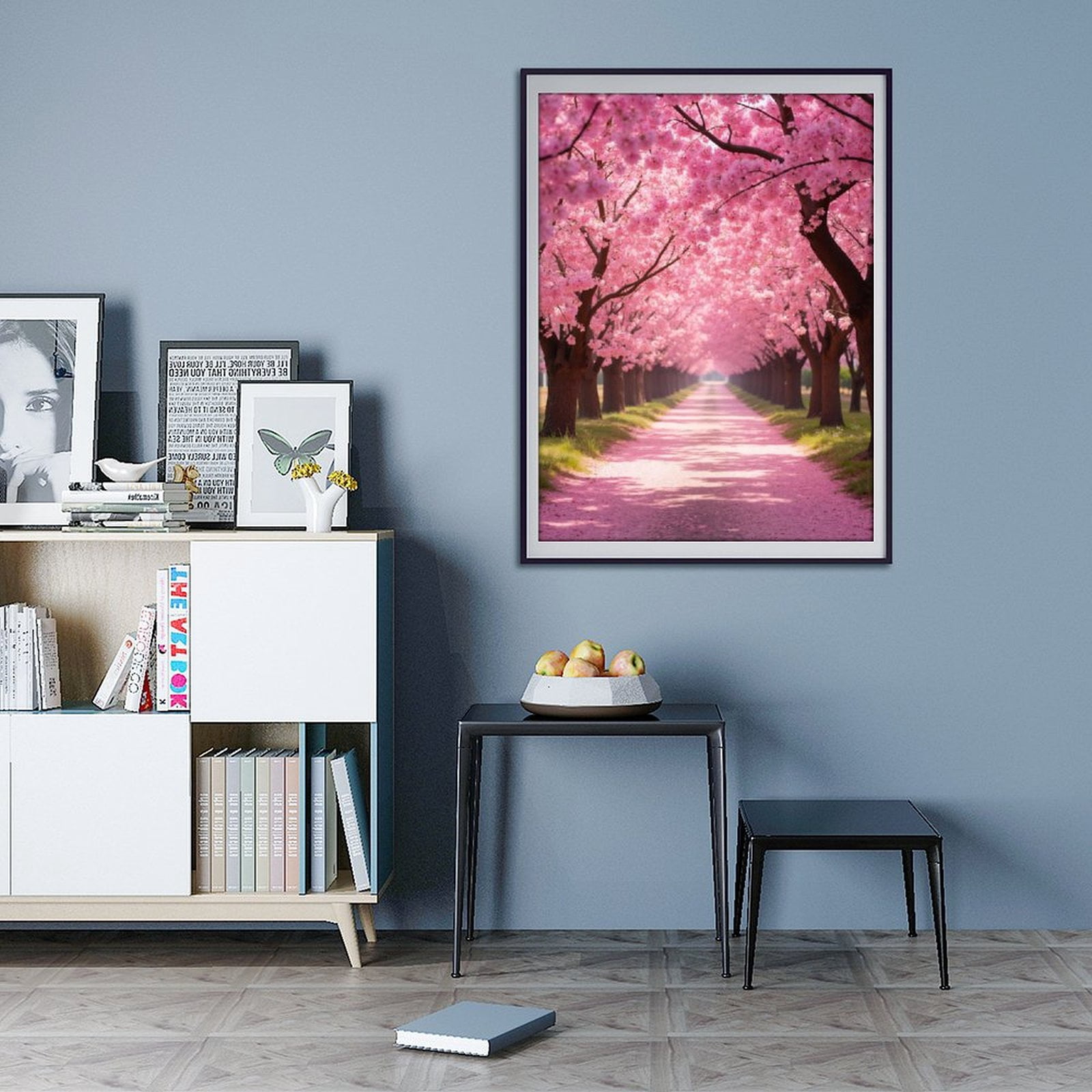 Diamond Art Kits for Adults - 5d Path Under Blossoming Cherry Trees Diamond Painting for Adults, Diamond Art for Adults Beginners, Diamond Painting Kits for Adults for Home Wall Decor