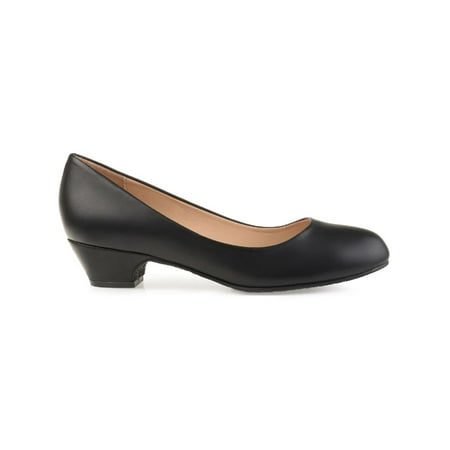 

JOURNEE COLLECTION Womens Black Padded Saar Block Heel Slip On Pumps 9