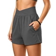 thumbnail image 5 of SwiftWear Women's Cross High Waisted Workout Shorts with Pockets Tummy Control Athletic Shorts for Running Yoga Gym Fitness, 5 of 7