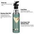 thumbnail image 3 of Yayeee 33oz Insulated Water Bottle Double Wall Stainless Steel with Flip Straw Lid, Beige Martini, 3 of 7