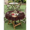 thumbnail image 4 of Outdoor Tablecloth with Umbrella Hole for Patio/Picnic/Party/Camping, Cherry Blossoms Waterproof Table Cloth Round Cover Washable, Japanese Spring Floral Leaves Rustic Brown (Dia 54"), 4 of 8