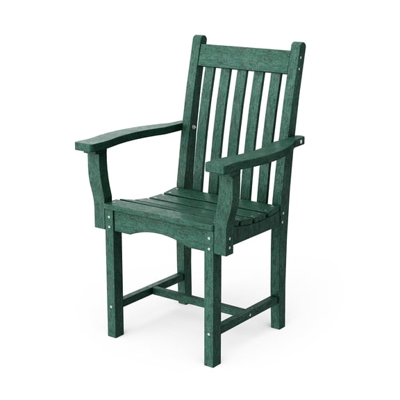 Wildridge Classic Dining Arm Chair, Turf Green - Outdoor Weather Resistant Recycled Plastic Furniture for Patio