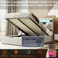 thumbnail image 5 of Bellemave Full Size LED Headboard Modern Platform Bed with Storage, Beige, 5 of 9