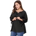 thumbnail image 2 of BluTop Cuello Redondo Mangas Raglán TalExtPaMujer Negro XXL, 2 of 7
