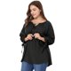 thumbnail image 2 of BluTop Cuello Redondo Mangas Raglán TalExtPaMujer Negro XXL, 2 of 7